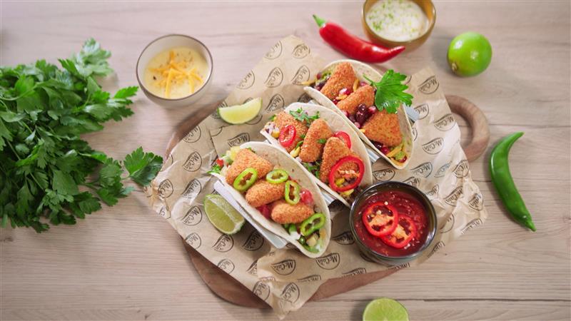 Tacos mexicanos com Spicy Queso