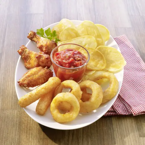 Fingerfood-Kombination “Feierabend” mit Spicy BBQ-Dip
