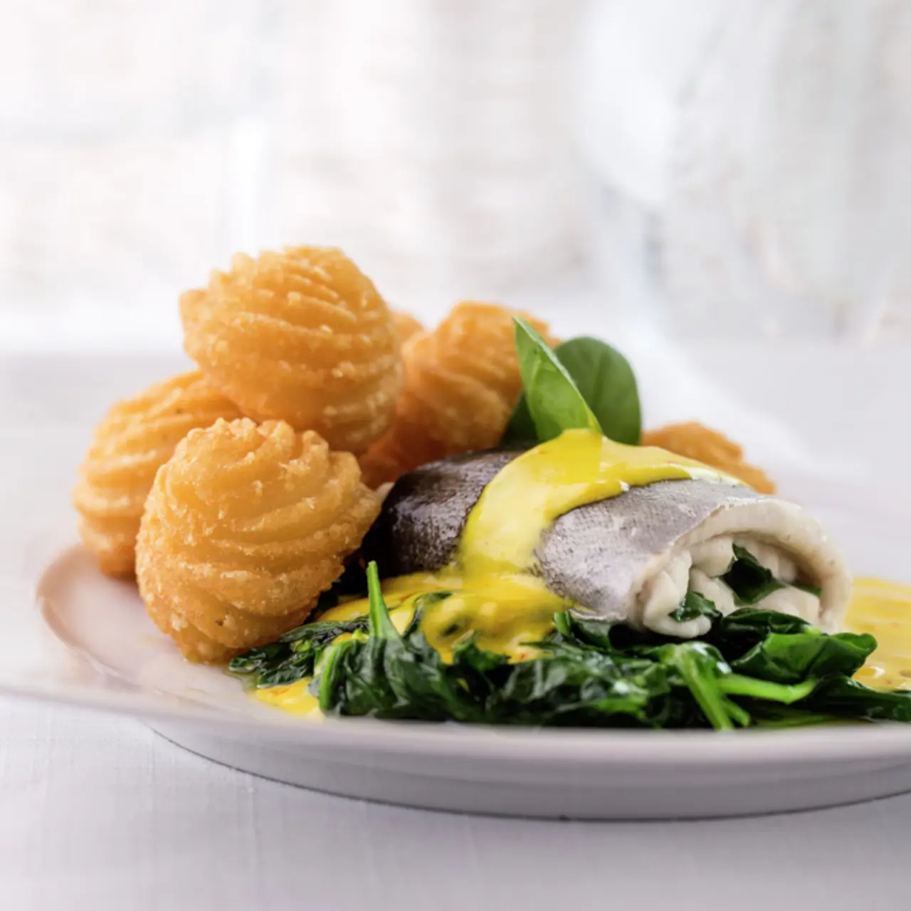 Pommes Duchesse met vis