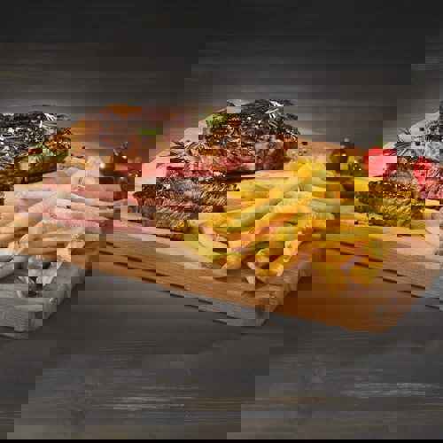 Steak Sirloin ze svíčkové (hovězí steak) s hranolky Home Style