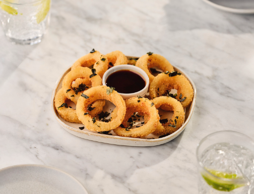 Aros de cebolla teriyaki