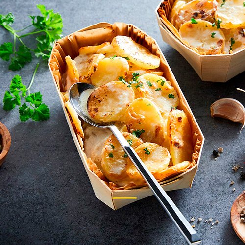 Potato Slices gratinées à l'ail et aux oignons