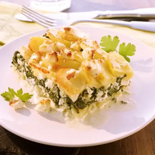 Kartoffelgratin “Kreta” mit herzhafter Spinat-Feta-Füllung