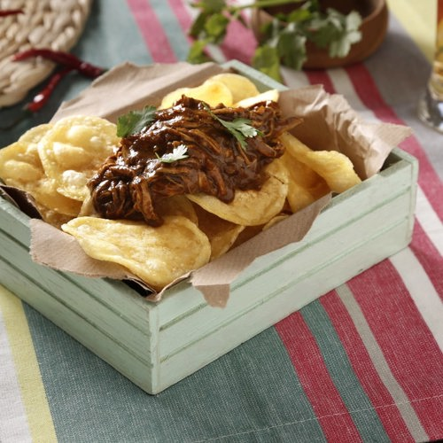 Lupienky Maxi Chips s kuracím mäsom a mexickou omáčkou mole